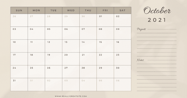 Canvaのカレンダーの例